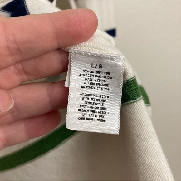 Aeropostale Striped Cardigan - Cream/Brown/Green - Size Large - Picture 4 of 6